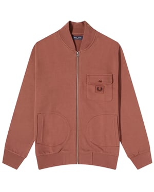 Fred Perry Whiskey Brun Bomberjacka Med Dragkedja