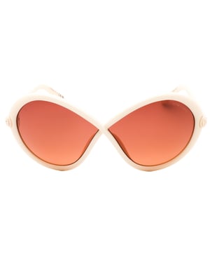 Tom Ford Gradient Bordeaux Lenzen Ivoor Montuur Zonnebril