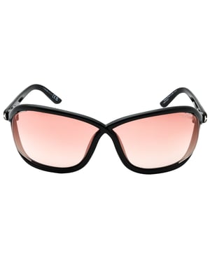 Tom Ford Mirror Velvet Lens Glanzende Zwarte Zonnebril