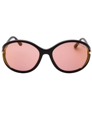 Tom Ford Shiny Dark Brown Frame Rose Brown Lens Sunglasses