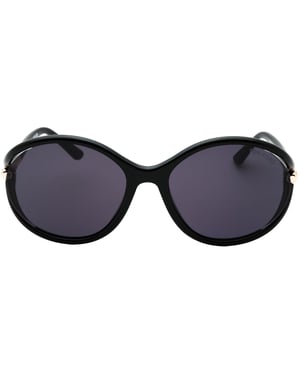 Tom Ford Dark Smoke Lens Glanzende Zwarte Zonnebril