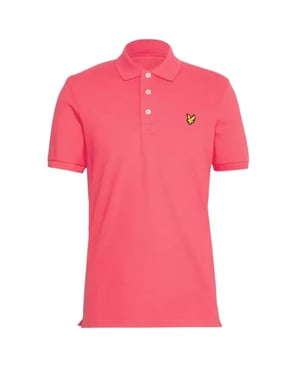 Lyle & Scott elektrisch roze effen poloshirt