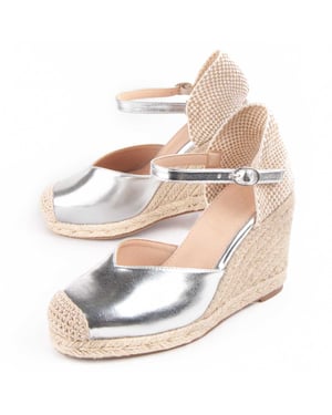 Montevita Wedge Espadrille Balenci4 Silver