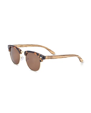 Earth Wood Marokopa Polarized Sunglasses - Zebra/Brown