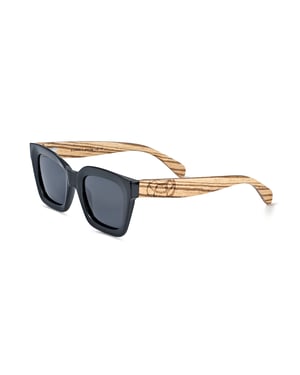 Earth Wood Antalya Polarized Sunglasses - Zebra/Grey