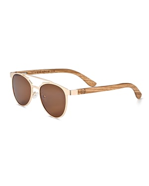 Earth Wood Positano Polarized Sunglasses - Zebra/Brown