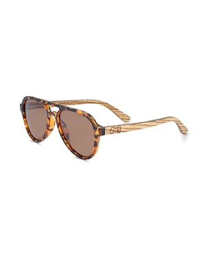 Earth Wood Mazatlan Polarized Sunglasses - Zebra/Brown