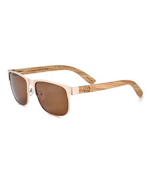 Earth Wood Troon Polarized Sunglasses - Zebra/Brown