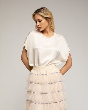 Oversized satijnen top