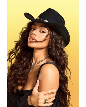 Studded Felt Detail Western Cowboy Hat