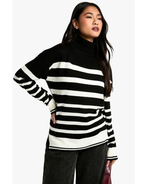 Stripe Roll Neck Jumper