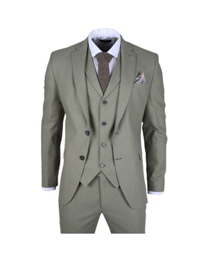 Heren Sage Tailor Fit 3-delig Linnen Zomer Trouwsuit