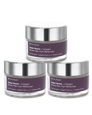 3 x Snake Venom + Collagen Wrinkle Filler Night Moisturiser 50ml
