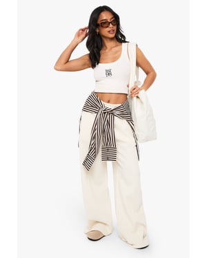 Petite Pintuck Detail Straight Leg Jogger