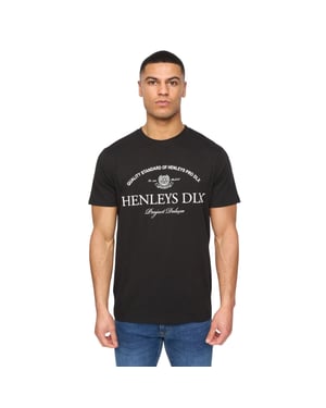 Henleys Heren Henclose Katoenen T-Shirt (Zwart)