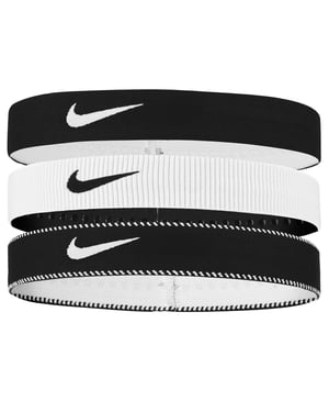 Nike Classic Flexible Wide Band Headband (Pack of 3) (White/Black)