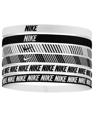 Nike Classic Printed Flexible Hairband (Pack of 6) (White/Black)