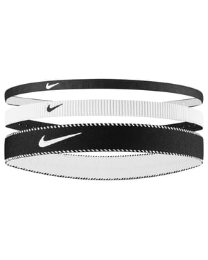Nike Classic Mixed Flexible Headband (Pack of 3) (White/Black)