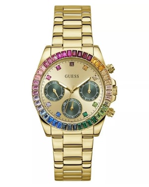 Guess Halo Dames Horloge Goudkleurig GW0690L4