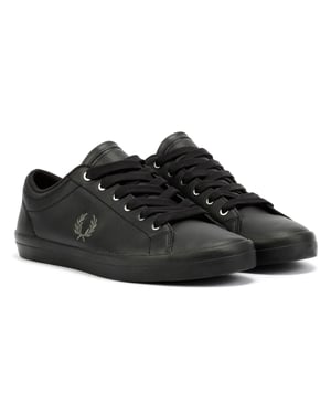Fred Perry Baseline Leather Men's Black/Laurel Green Trainers