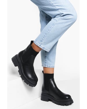 Wide Fit Chunky Sole Chelsea Boots