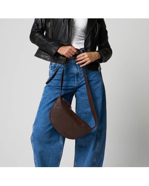 Barneys Originals Real Leather Brown Cross Body Bag
