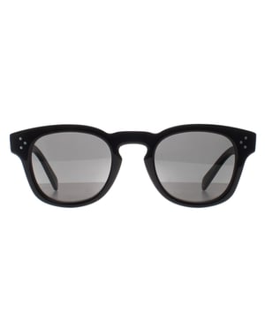Celine Square Mens Shiny Black Smoke Grey Bold 3 Dots CL40233I