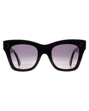 Celine Cat Eye Womens Shiny Black Smoke Polarized Catherine CL4004IN