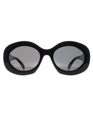 Celine Oval Womens Shiny Black Smoke Grey Triomphe CL40292U