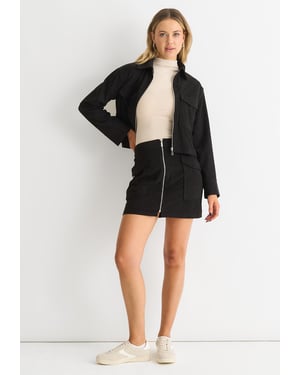 Cord Zip Up Boxy Jacket