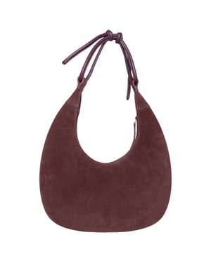 Barneys Originals Real Suede Burgundy Shoulder Bag