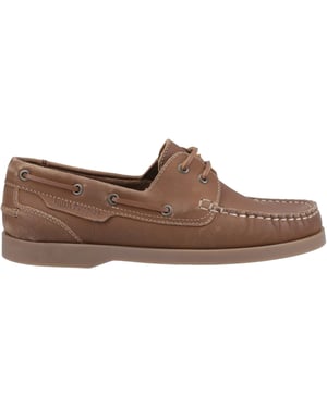 Hush Puppies Isabel Leather Women's Tan Boat Shoes