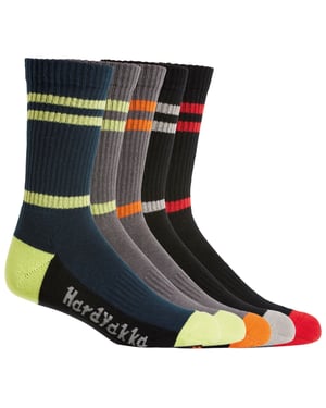 Hard Yakka Crew Katoenen Unisex Volwassenen Multikleurige Werk Sokken