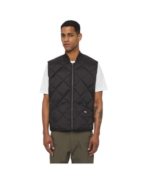 Dickies Diamantquiltad Väst Herr Svart Gilet