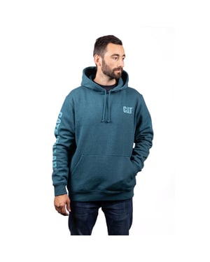 Caterpillar Merkenbanner Katoenen Mannen Blauw Hoodie Sweatshirt