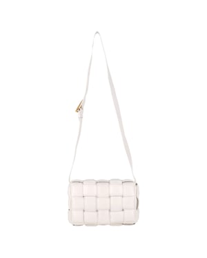 Bottega Veneta Padded Cassette Shoulder Bag in White Leather