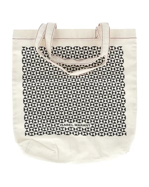 Isabel Marant Printed Canvas Tote in White Cotton