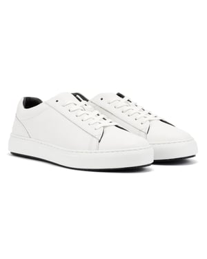 Ben Sherman Ace Cupsole Leren Witte Sneakers Voor Heren