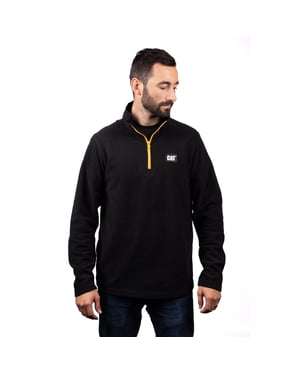 Caterpillar Cat Microfleece Kwart Rits Polyester Heren Zwarte Sweatshirt