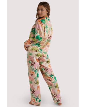 Playful Promises Alja Horvat Abstract Print Long Sleeve Recycled Satin Pj Top