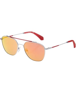 Calvin Klein Jeans CAT3 Silver Pilot Sunglasses