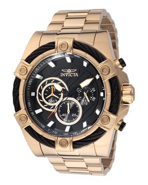 Invicta Bolt 48867 Heren Horloge - Quartz Uurwerk - Roestvrij Staal met zwarte Wijzerplaat - 52mm