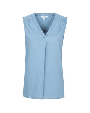Mountain Warehouse Dames/Tussen Toscane Chambray Mouwloze Shirt (Lichtblauw)