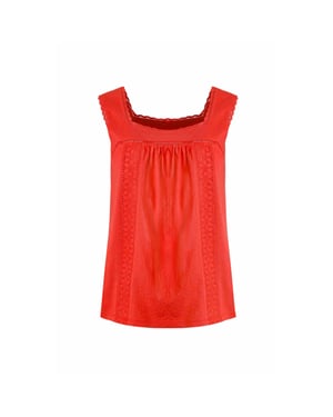 Weird Fish Dames/Dames Chelle Organic Cotton Square Neck Vest Top (Tango rood)