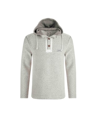 Weird Fish Heren Bakersfield Macaroni Knop Hals Hoodie (Ecru)