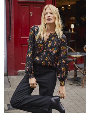 Meadow Satin Printed Blouse
