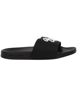 Born Rich Barreca Mens Black/White Sliders