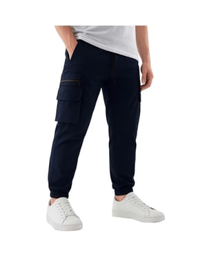 Soulstar Mens Cargo Pants Slim Fit with Zip Pockets Cargo