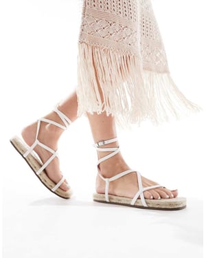 ASOS DESIGN Jadine strappy espadrille sandals in white