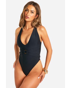 Tummy Control O-ring Plunge Swimsuit